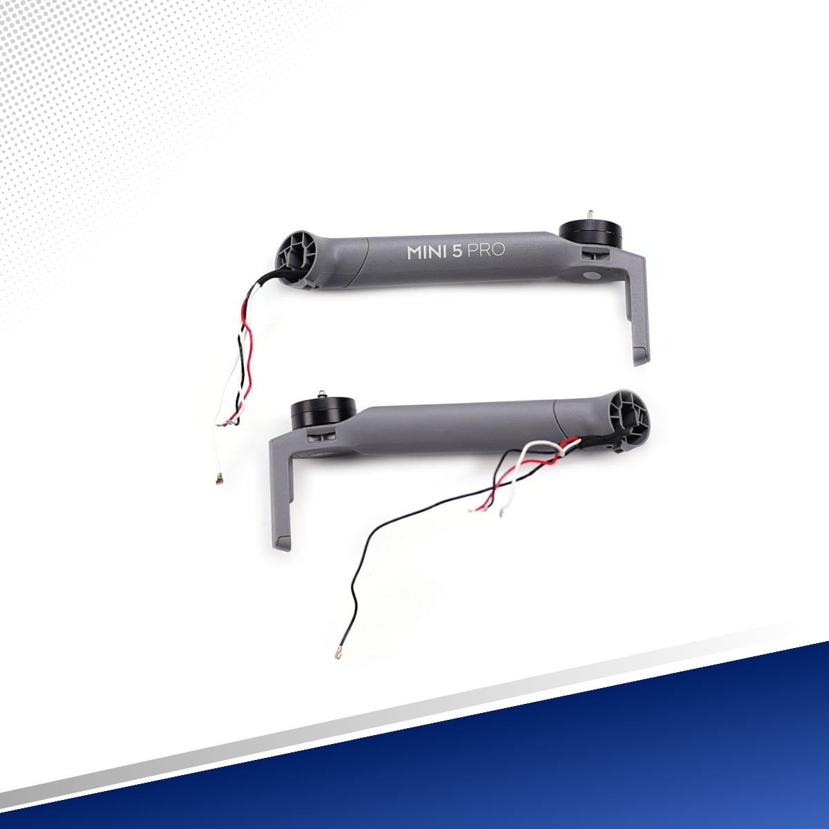 Brazos delanteros de repuesto para DJI Mini 5 Pro con motor, tren de aterrizaje y cableado, disponibles en TECDJI PERÚ, Lima