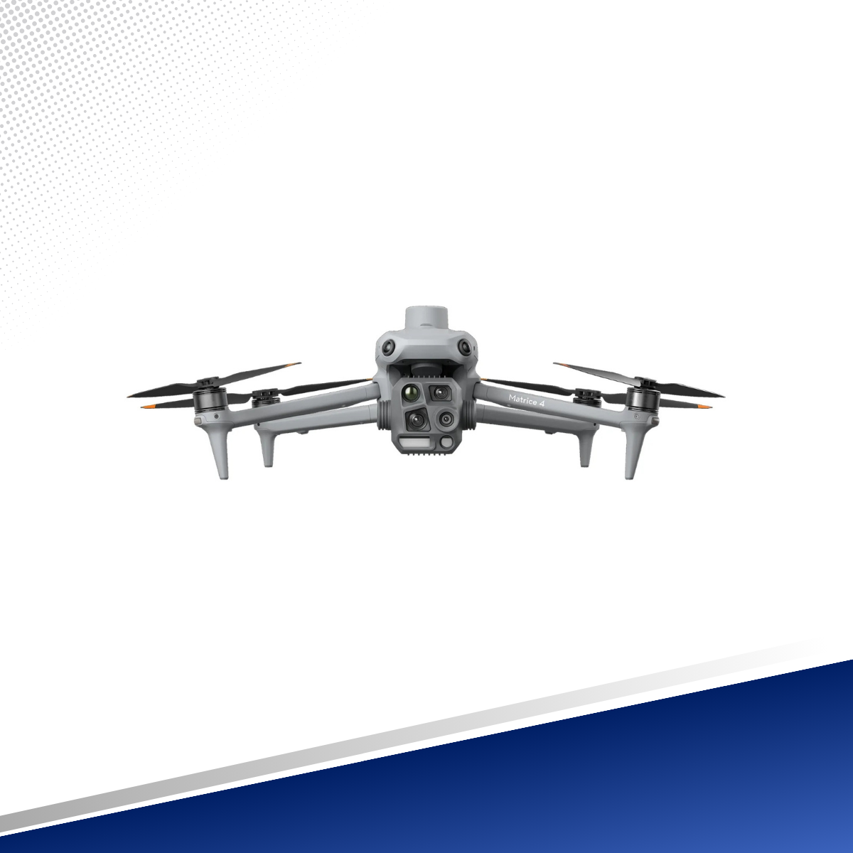 DJI Matrice 4T Thermal en vista frontal con su gimbal multicámara y cámara térmica, disponible en TECDJI PERÚ, Lima