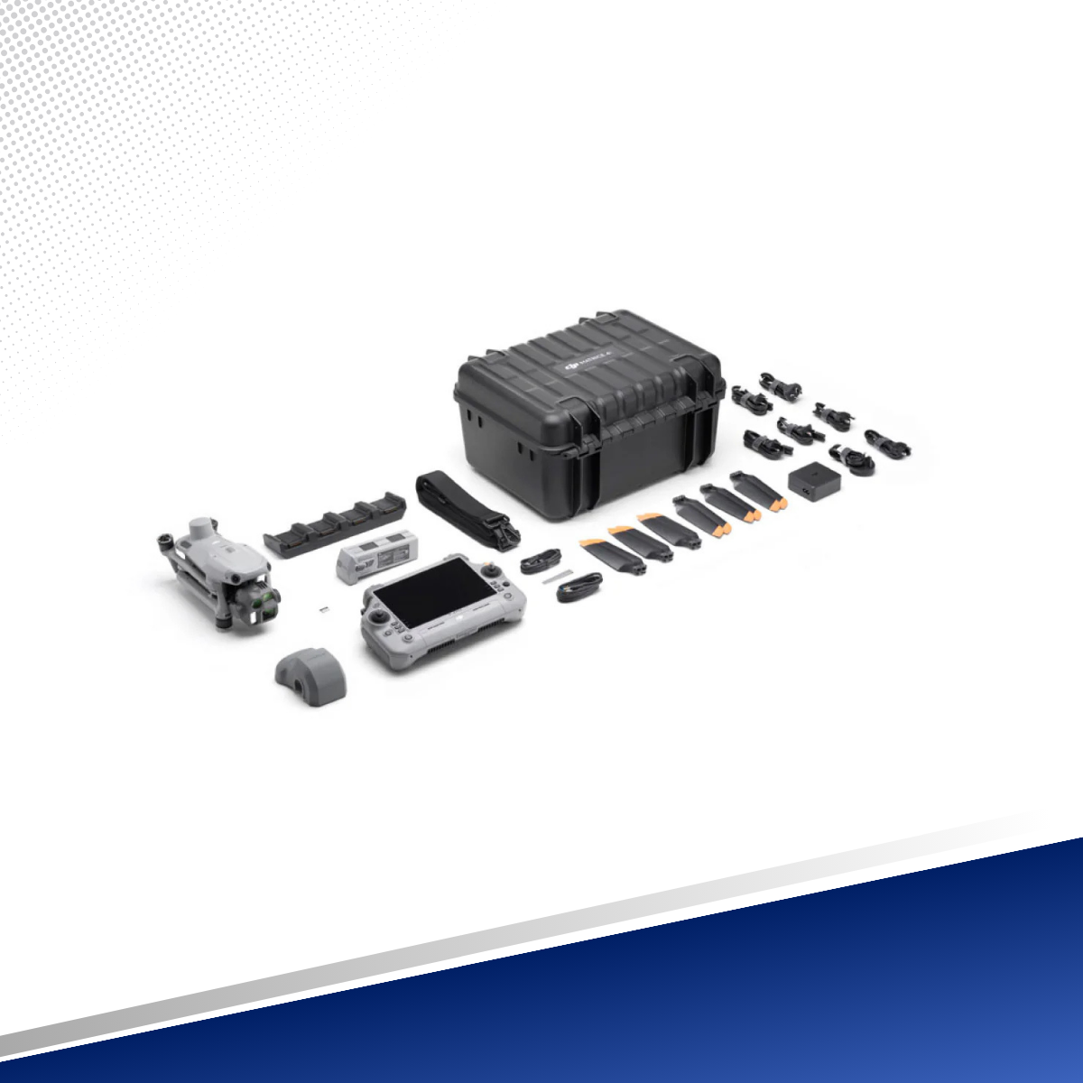 DJI Matrice 4E con dron, control con pantalla, baterías, hélices y maletín rígido, disponible en TECDJI PERÚ, Lima