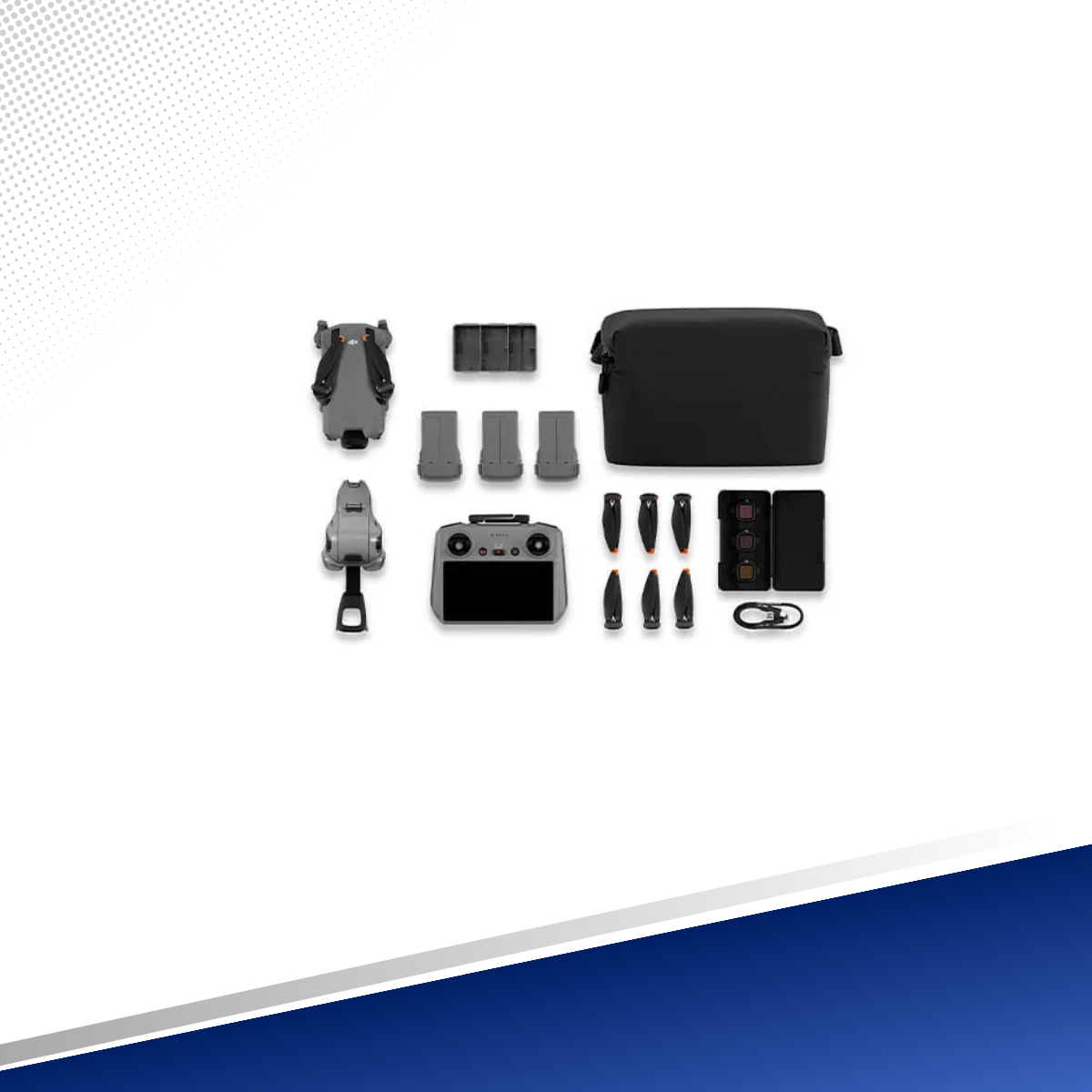 Miniatura: Contenido completo del combo DJI Mini 5 Pro Fly More: baterías, hélices, filtros ND, bolso de transporte y accesorios
